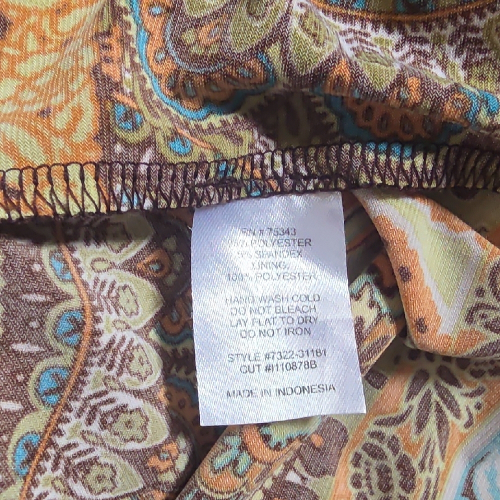 Saint Tropez West Orange, Turquoise and Brown Paisley Halter Maxi - Picture 7 of 9